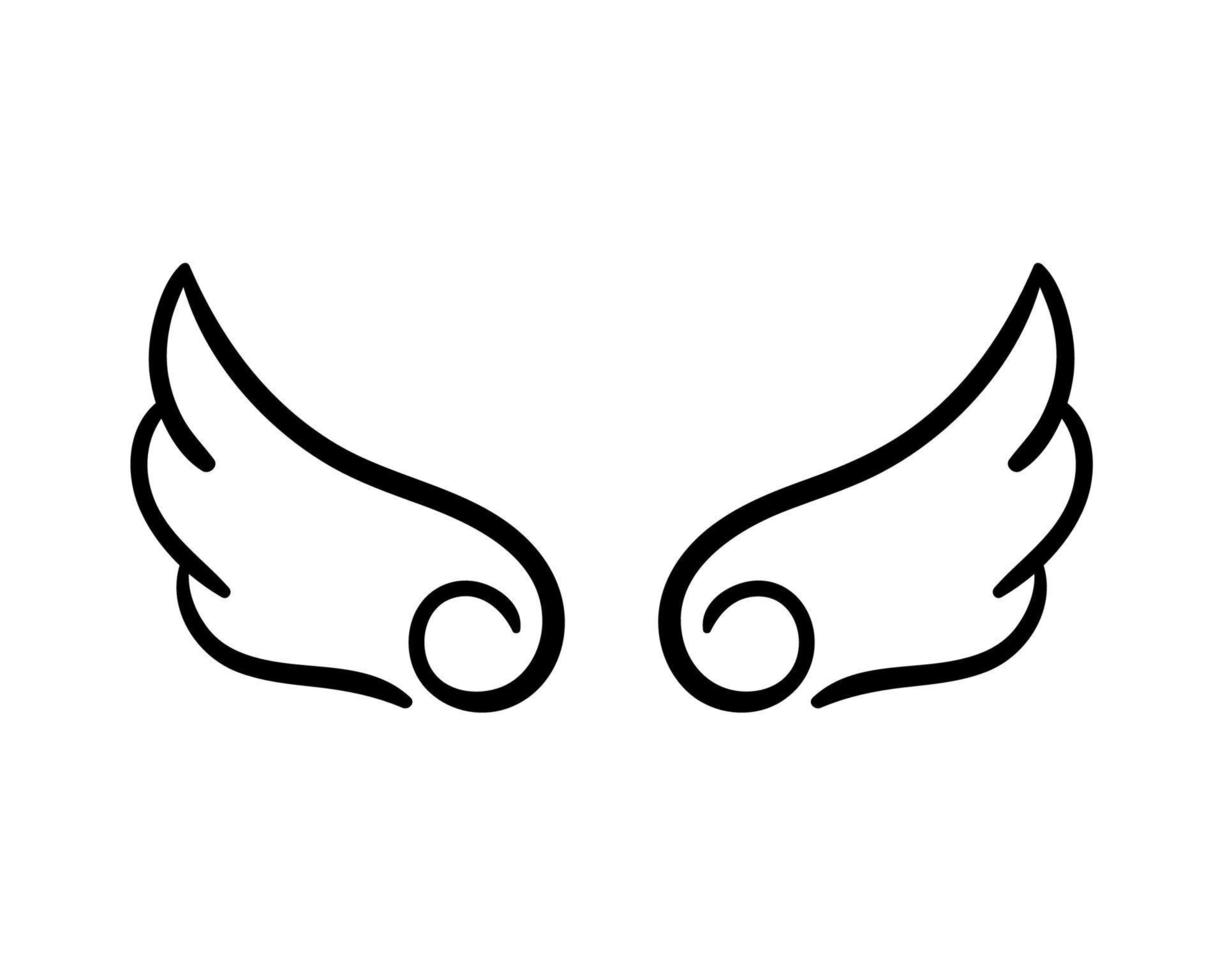 angel wings in heaven hawk feather wing pattern vector