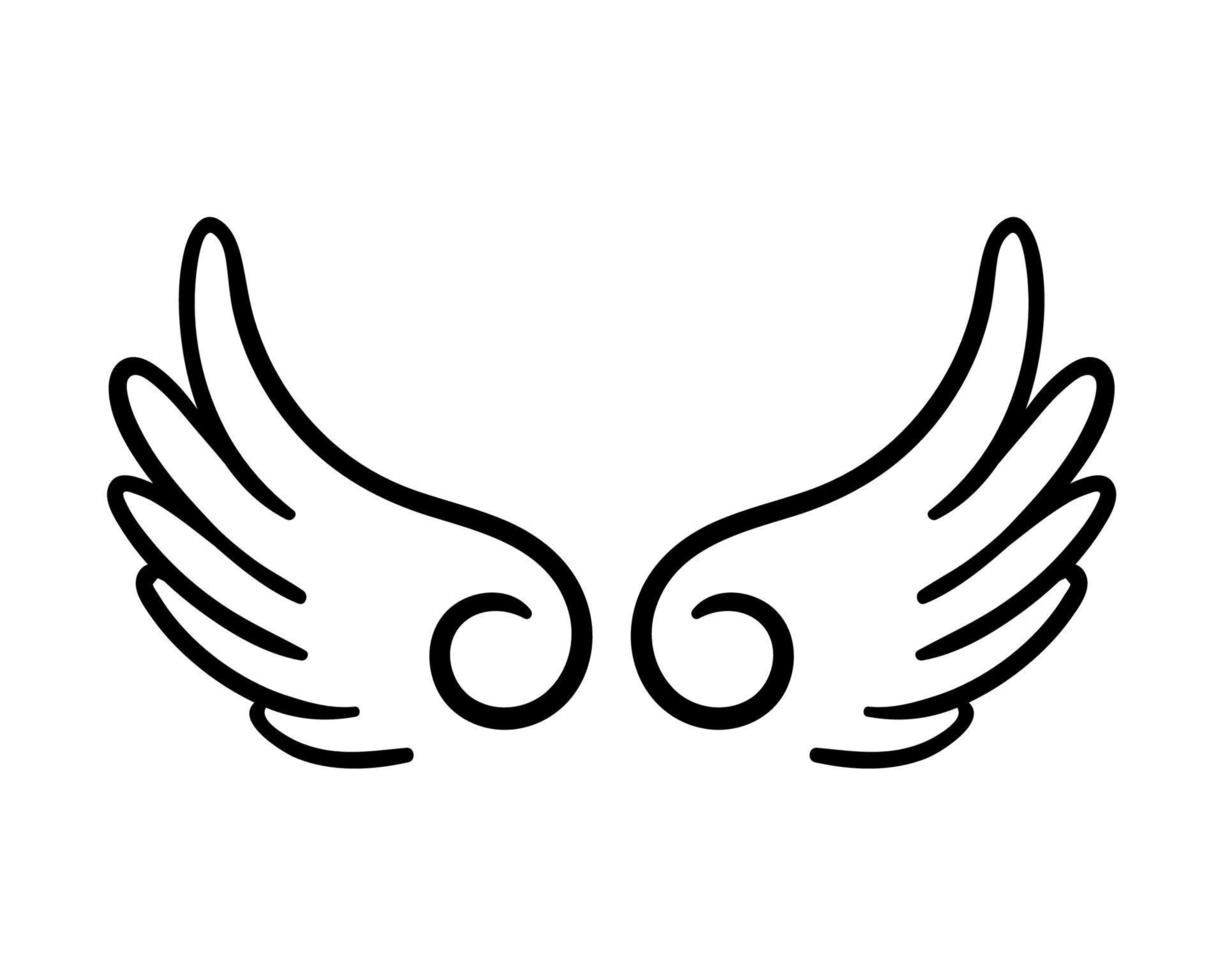 angel wings in heaven hawk feather wing pattern vector