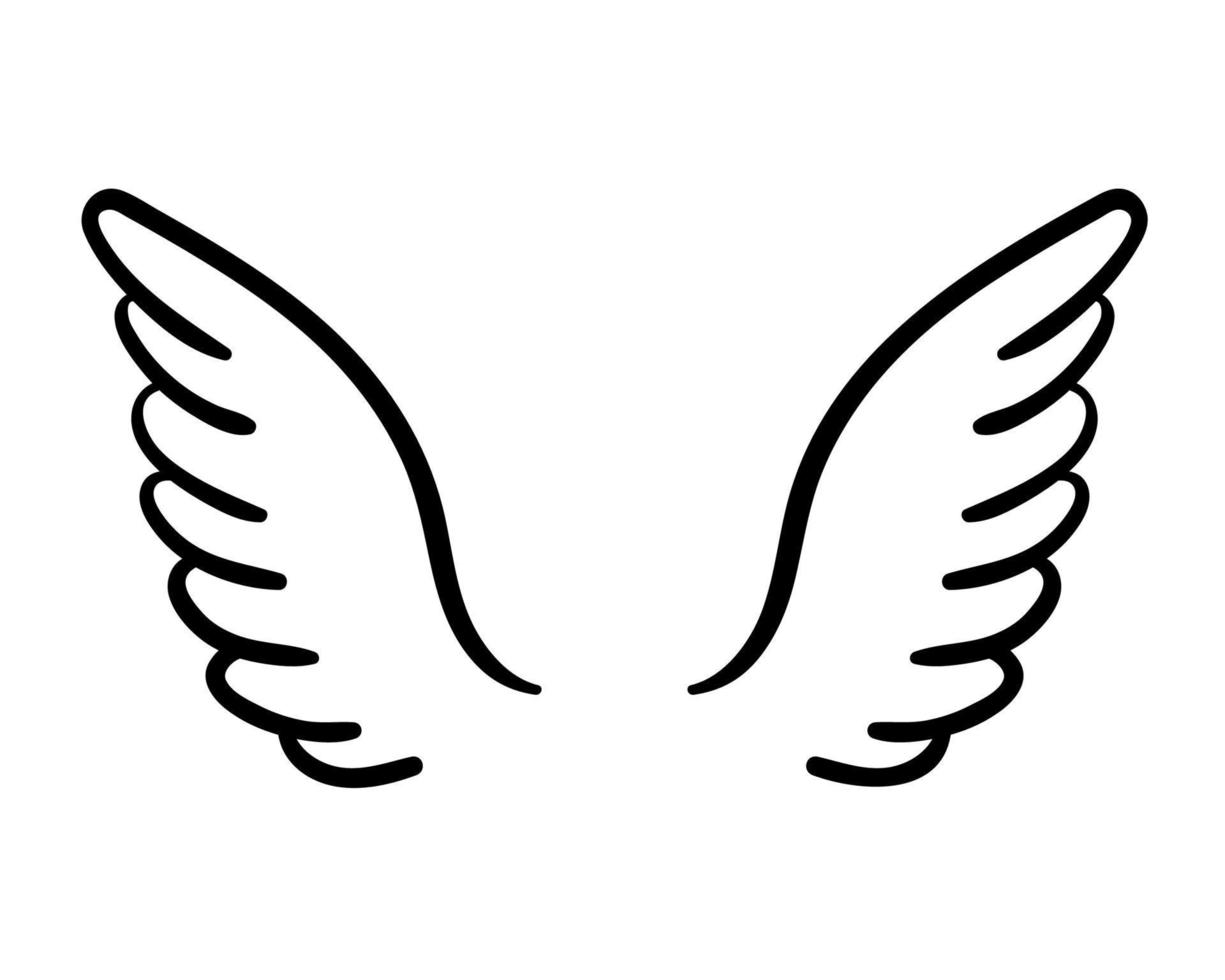 angel wings in heaven hawk feather wing pattern vector