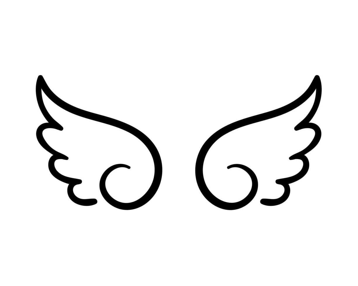 angel wings in heaven hawk feather wing pattern vector