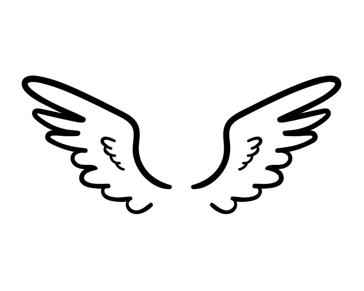 angel wings in heaven hawk feather wing pattern vector