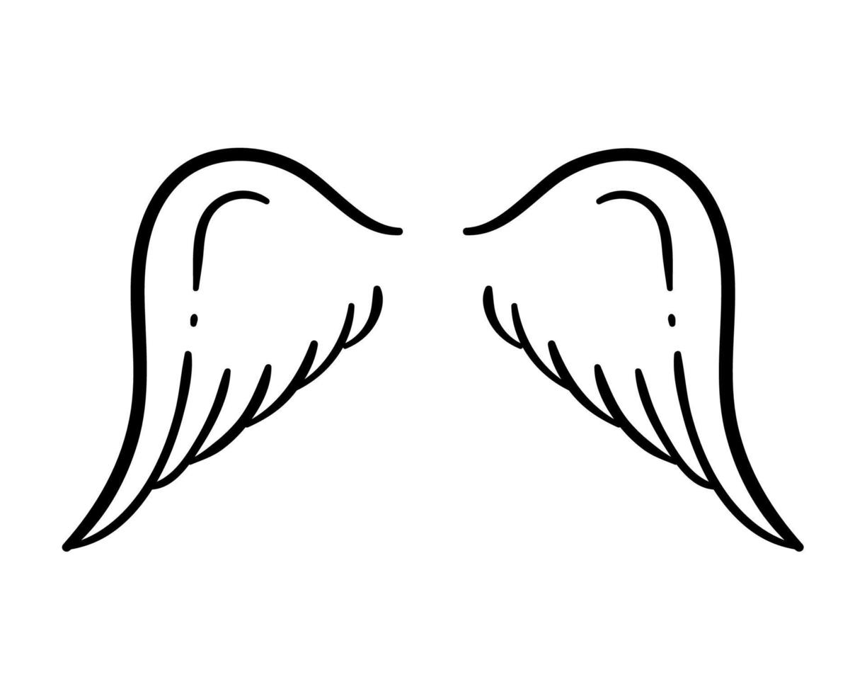 angel wings in heaven hawk feather wing pattern vector