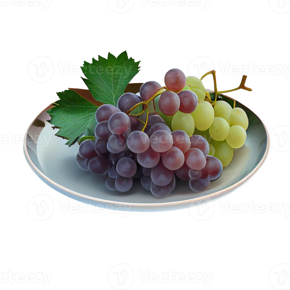 Bunch of grapes on png transparent background