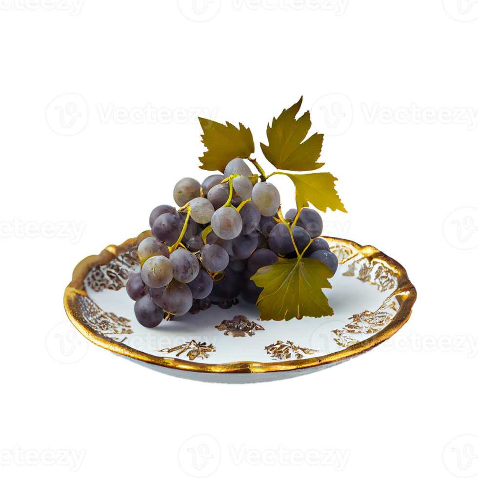 Bunch of grapes on png transparent background