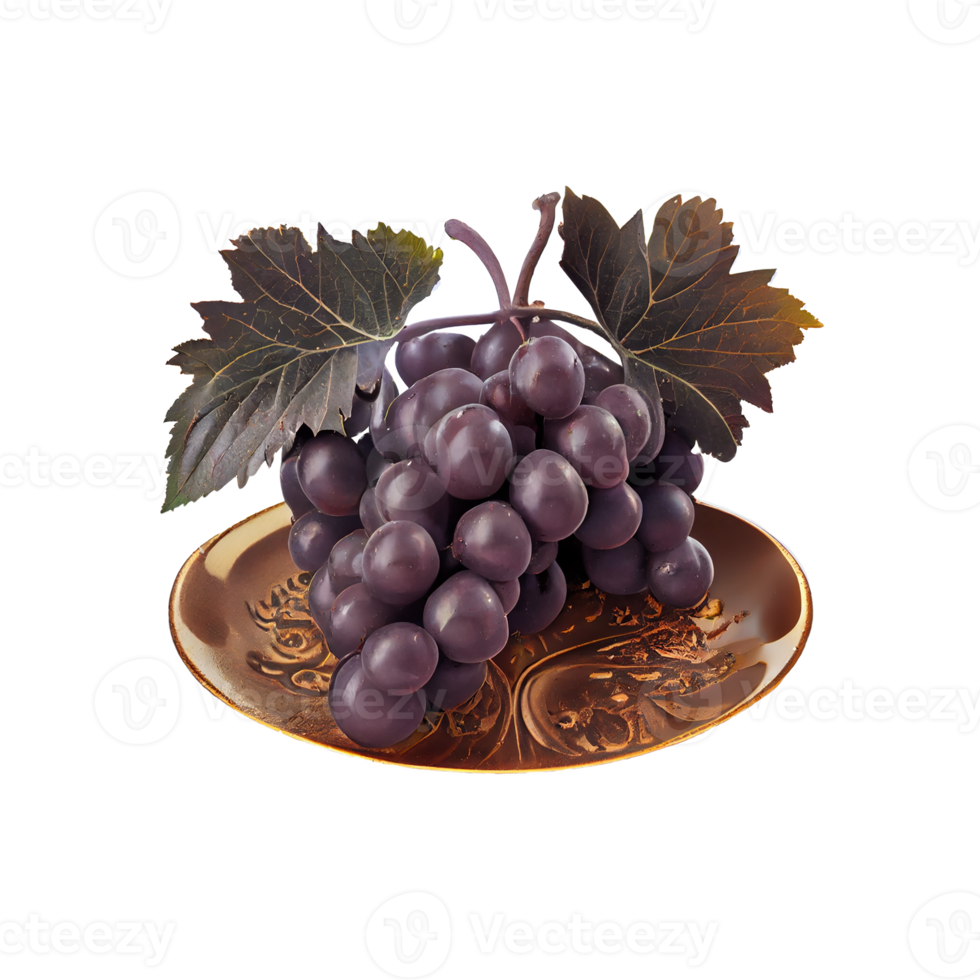 Bunch of grapes on png transparent background