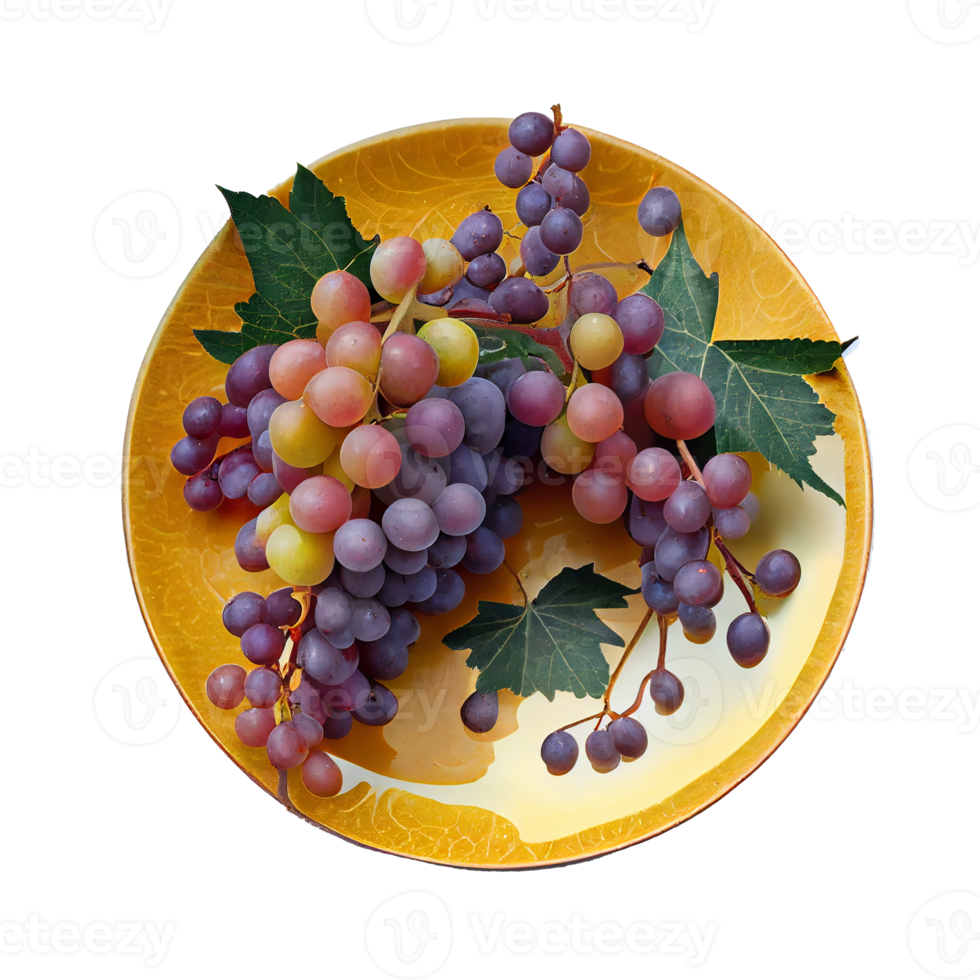 Bunch of grapes on png transparent background