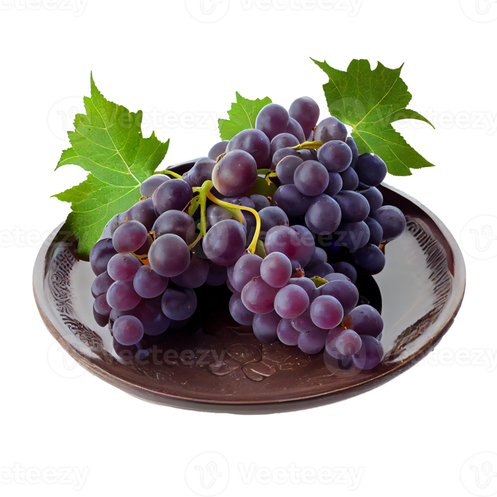 Bunch of grapes on png transparent background