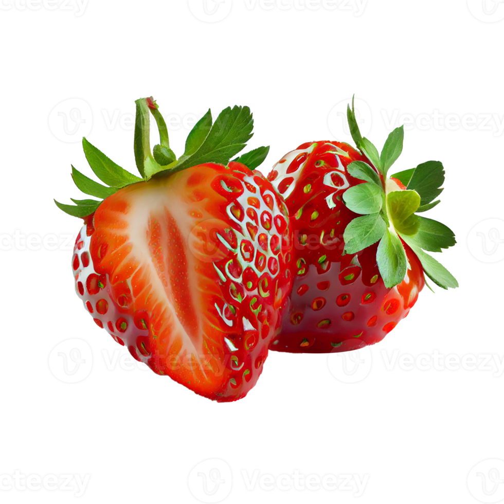 Strawberry cut out, red strawberry on transparent background png
