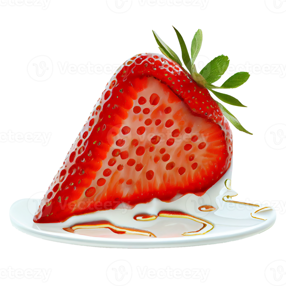 Strawberry cut out, red strawberry on transparent background png