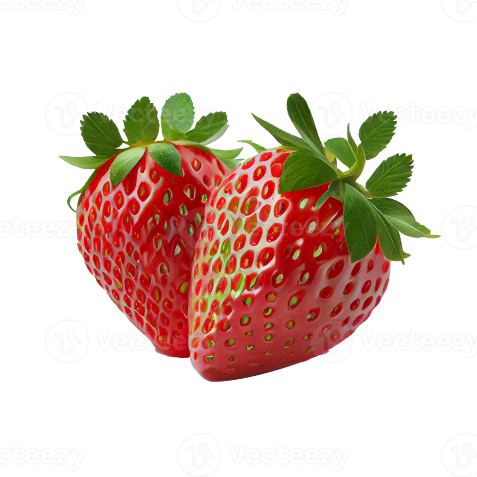 Strawberry cut out, red strawberry on transparent background png