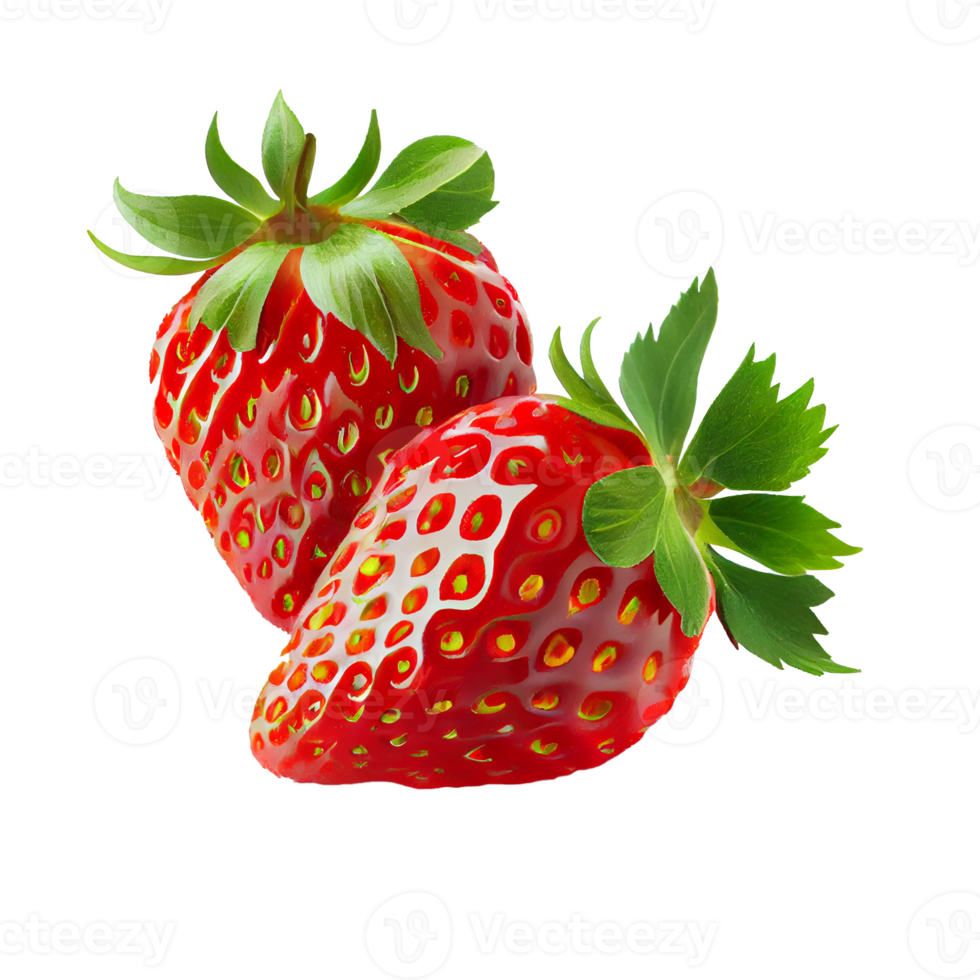 Strawberry cut out, red strawberry on transparent background png