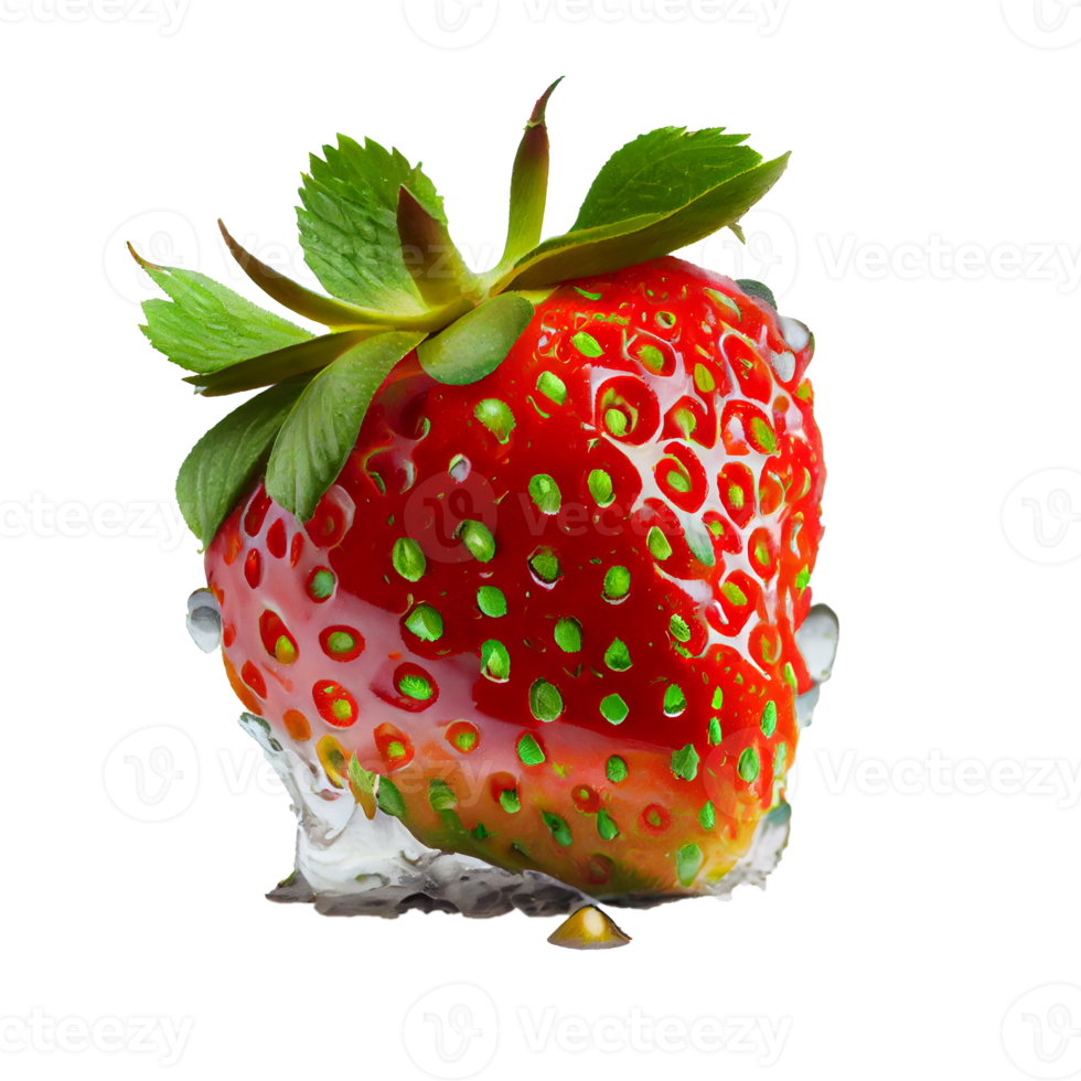 Strawberry cut out, red strawberry on transparent background png