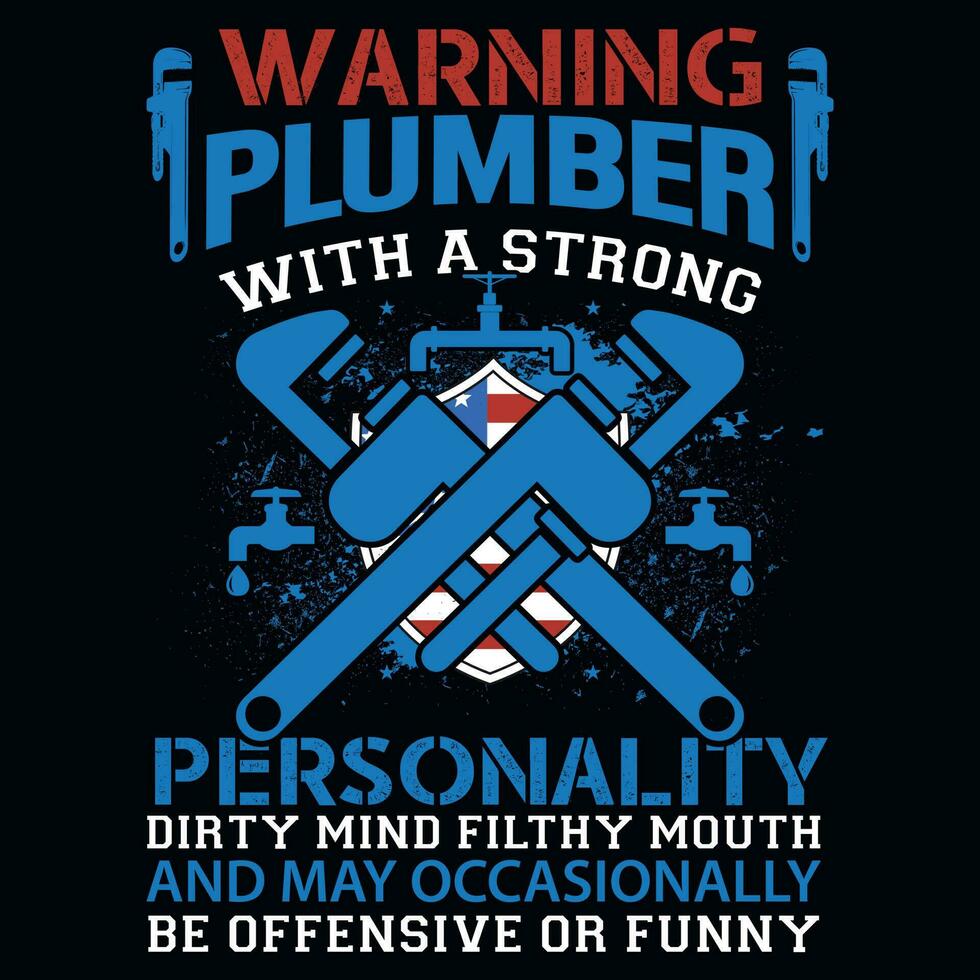 Plumbing tshirt design vector
