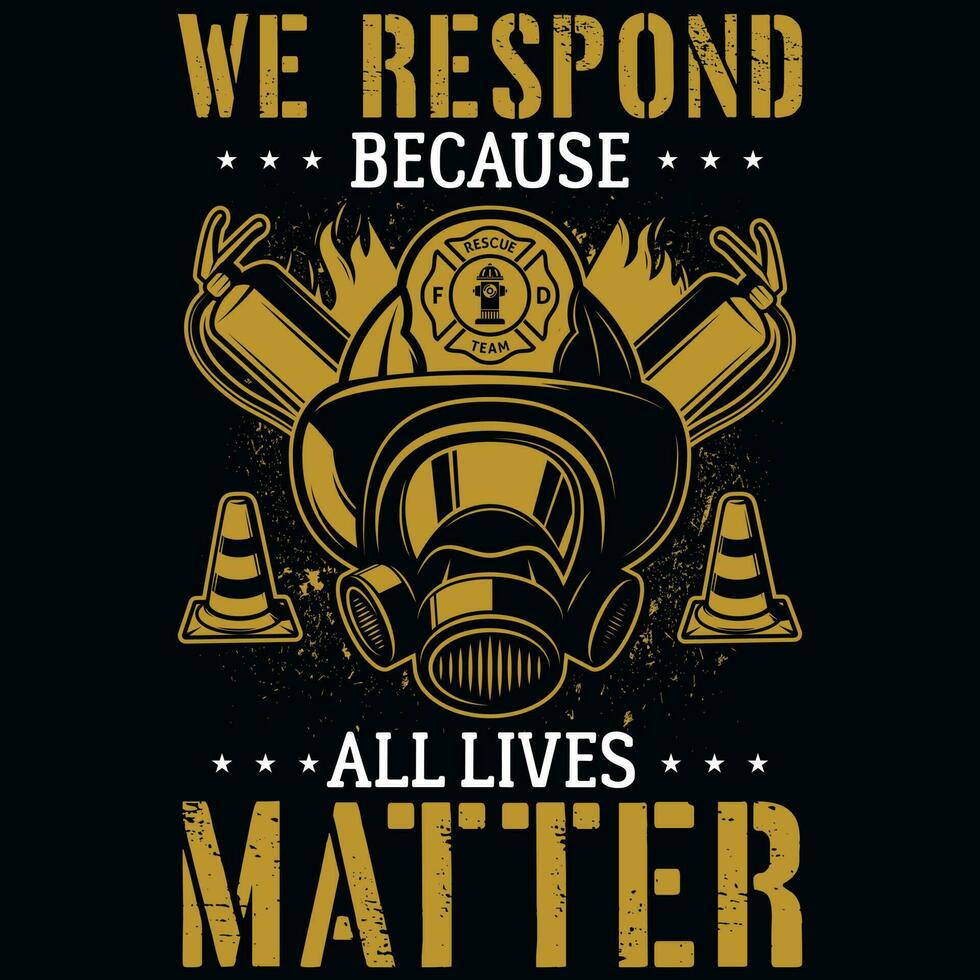 Firefighter graphics tshirt design vector