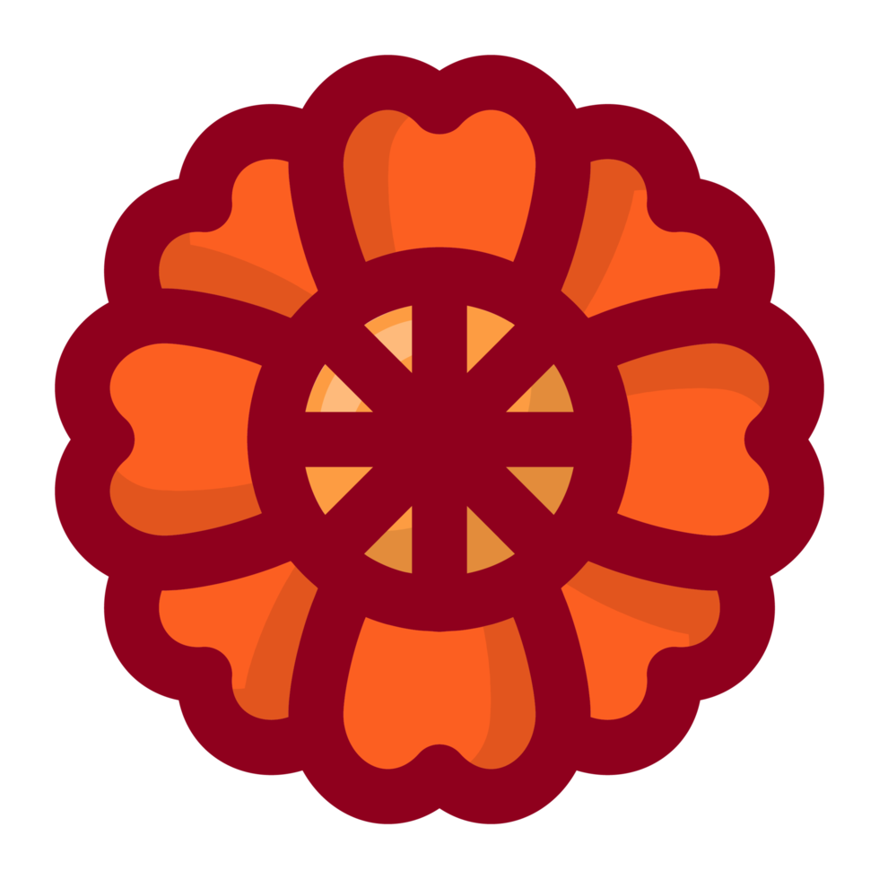 orange flower element free PNG