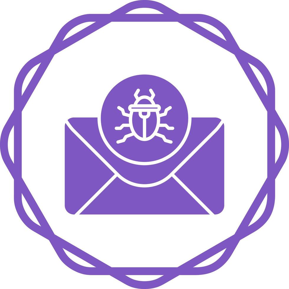 icono de vector de virus de correo