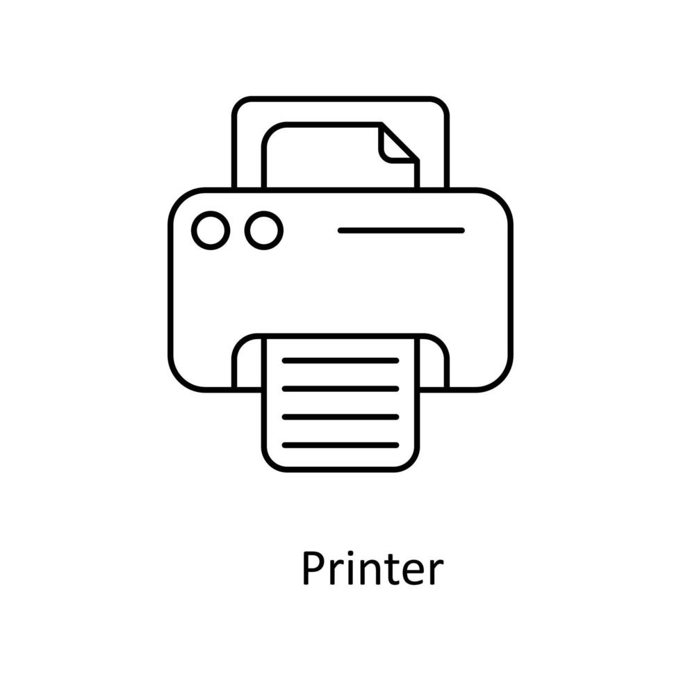 Printer Vector  outline Icons. Simple stock illustration stock