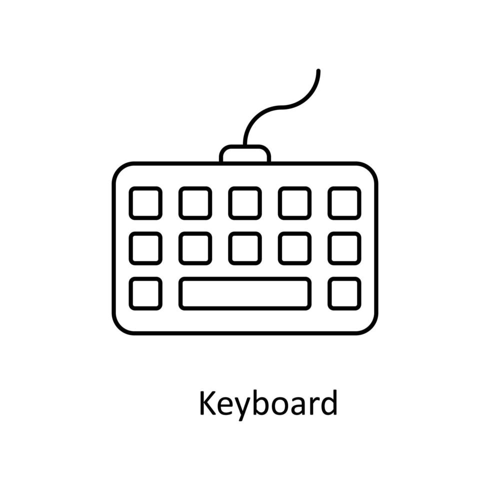 Keyboard  Vector  outline Icons. Simple stock illustration stock