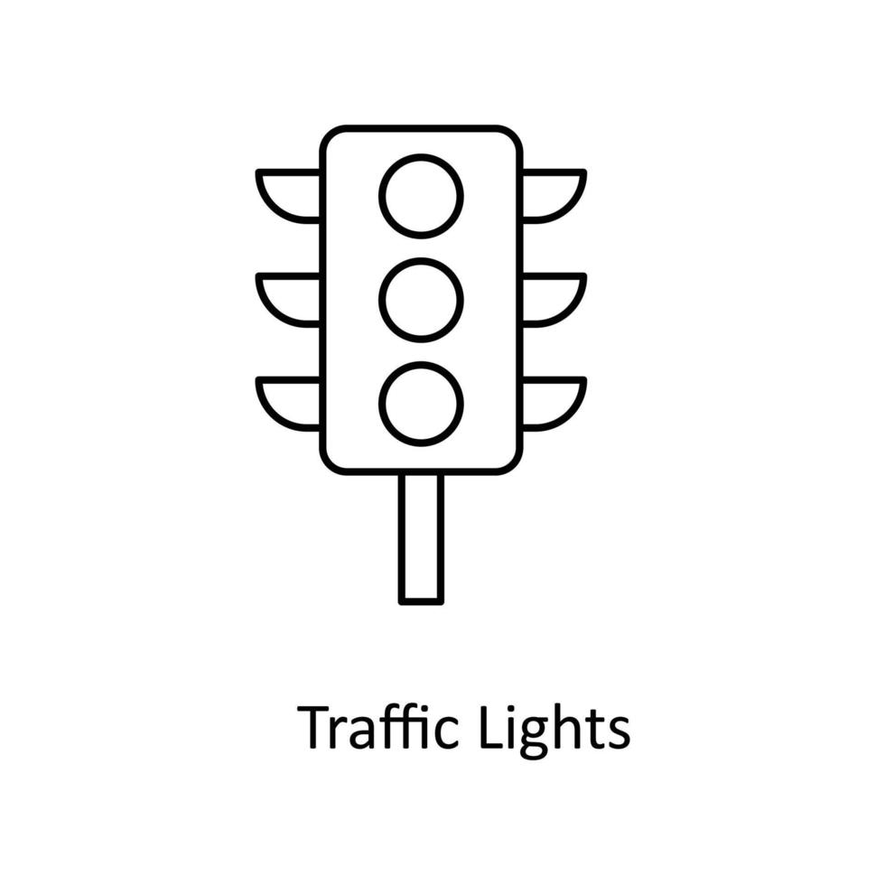 tráfico luces vector contorno iconos sencillo valores ilustración valores