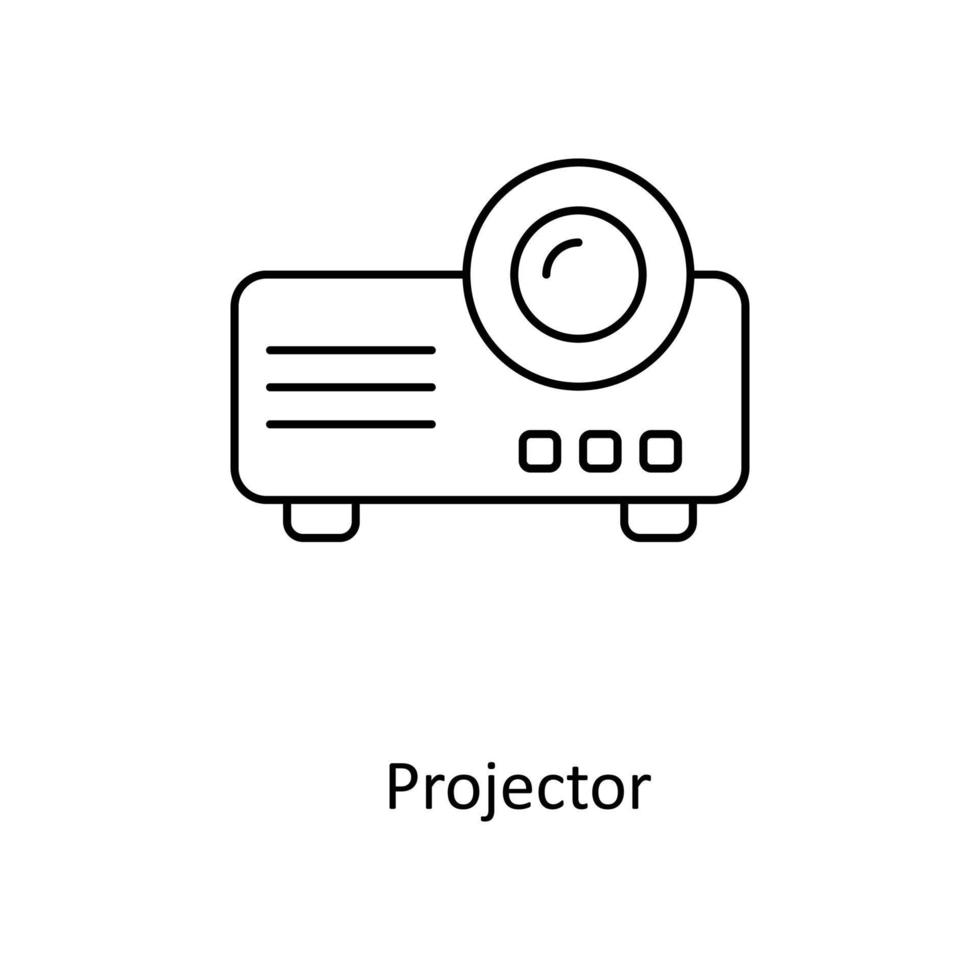 proyector vector contorno iconos sencillo valores ilustración valores