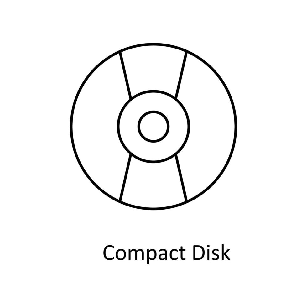 Compact Disk Vector  outline Icons. Simple stock illustration stock