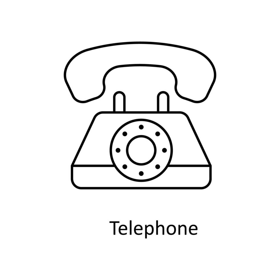 Telephone  Vector  outline Icons. Simple stock illustration stock