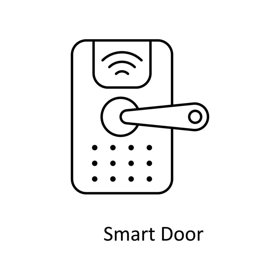 Smart Door Vector  outline Icons. Simple stock illustration stock