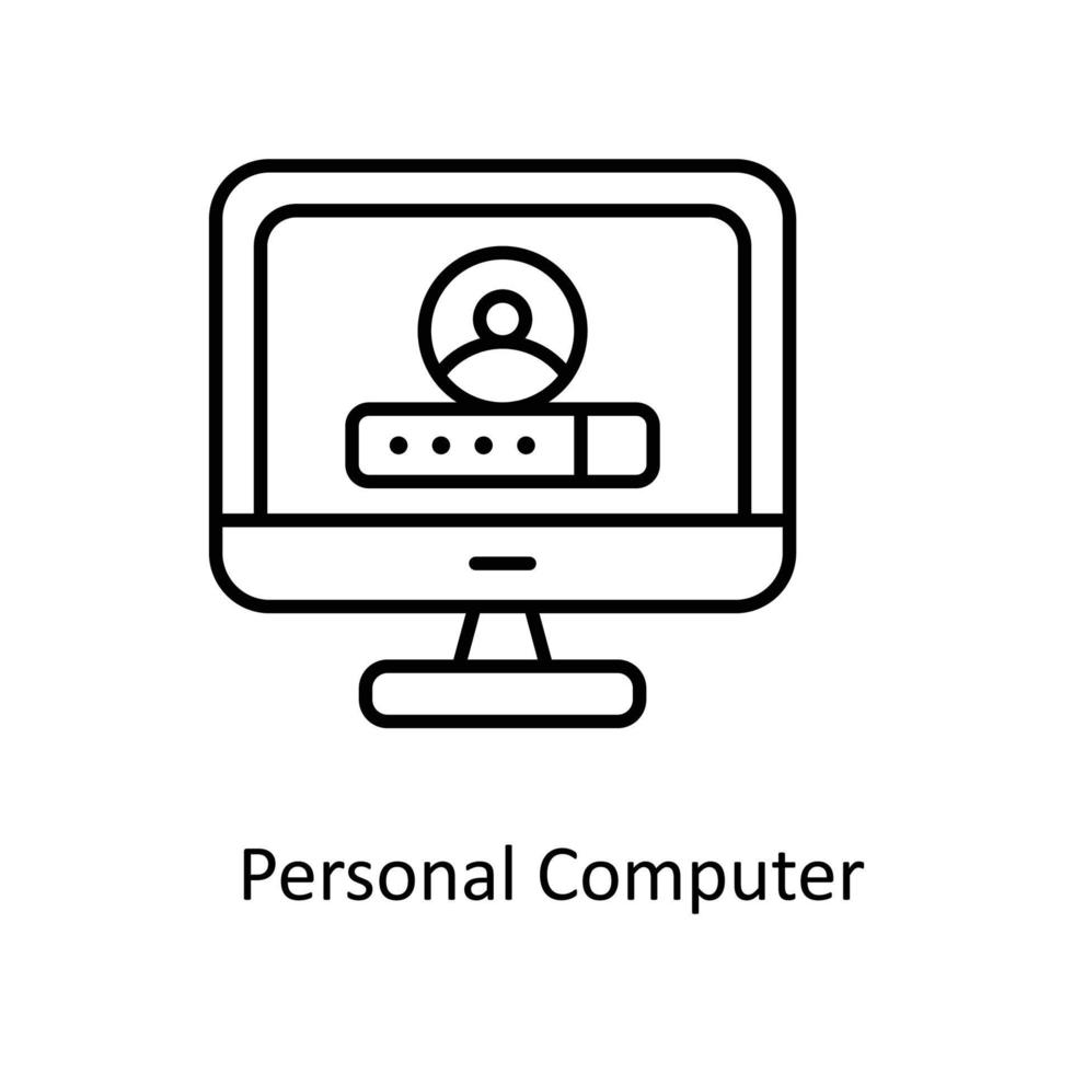 Personal Computer Vector  outline Icons. Simple stock illustration stock