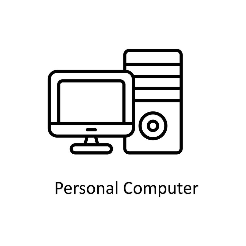 Personal Computer Vector  outline Icons. Simple stock illustration stock