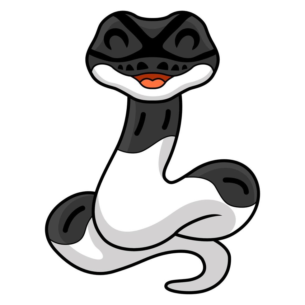 Cute panda pied ball python cartoon vector