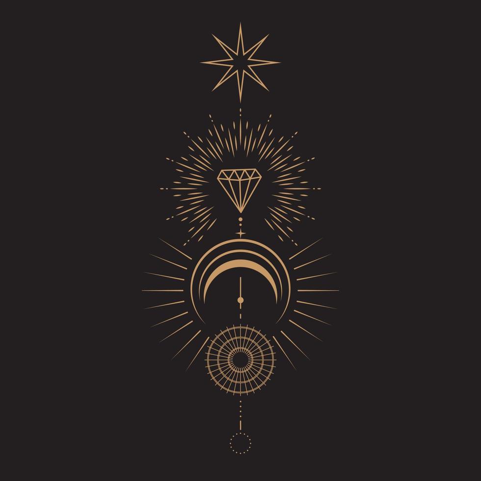 Celestial Magic Mystical and Esoteric Illustration vector
