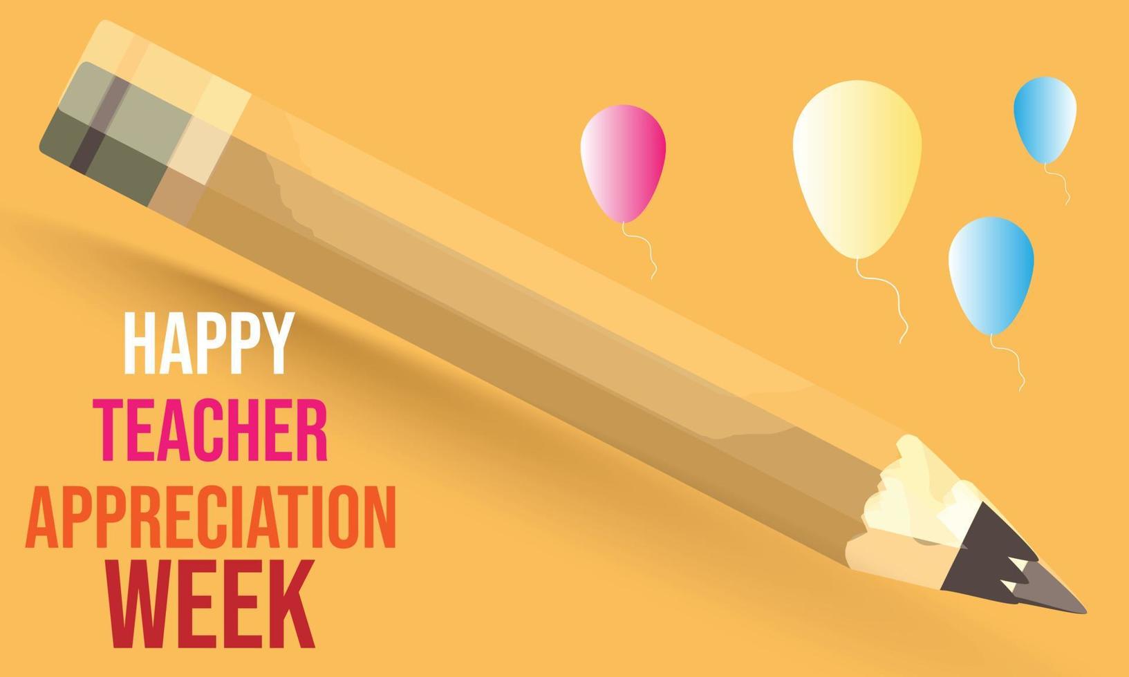 May is Teacher Appreciation Week. Template for background, banner, card, poster. Vector illustration.