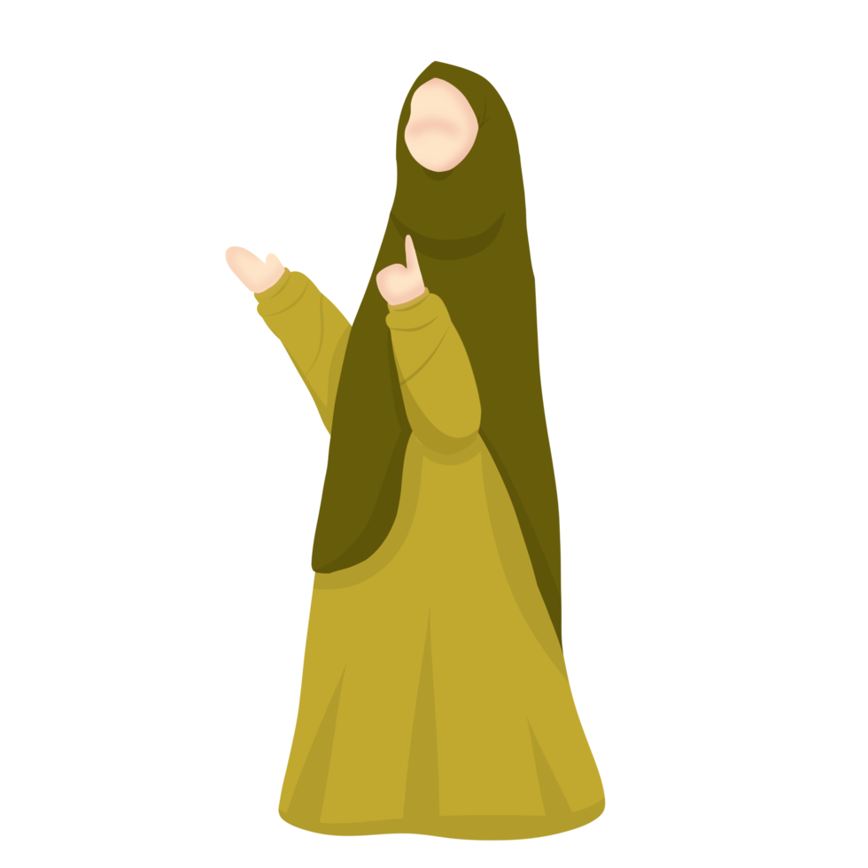 mujer personaje vistiendo hijab png
