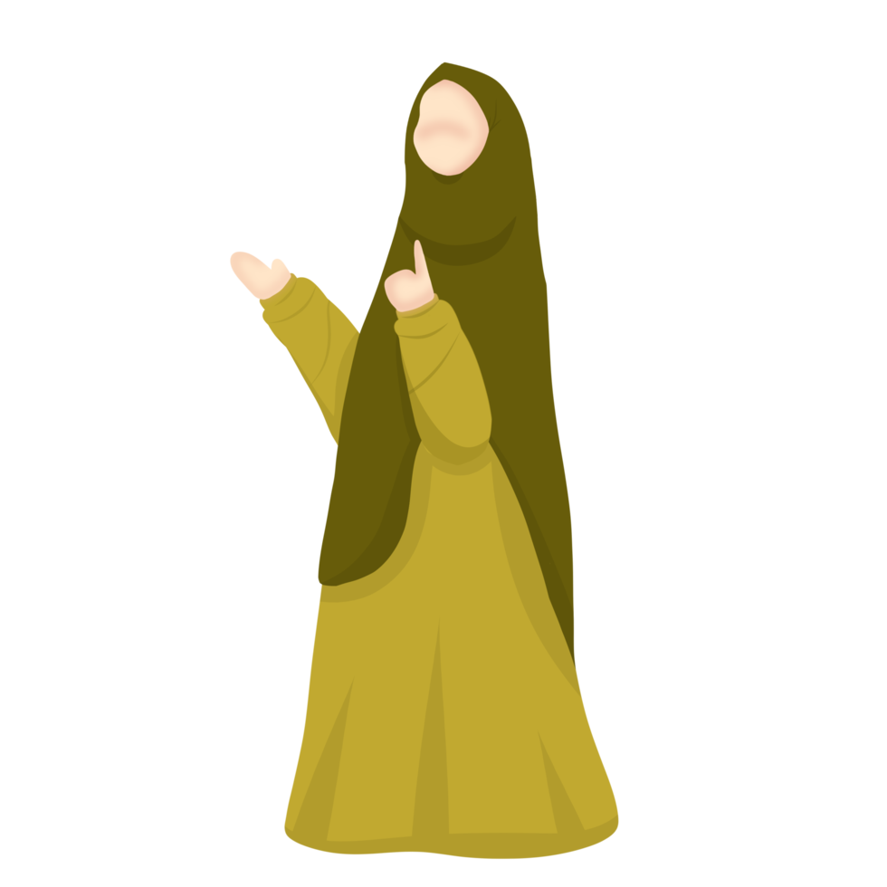 Women character wearing hijab png
