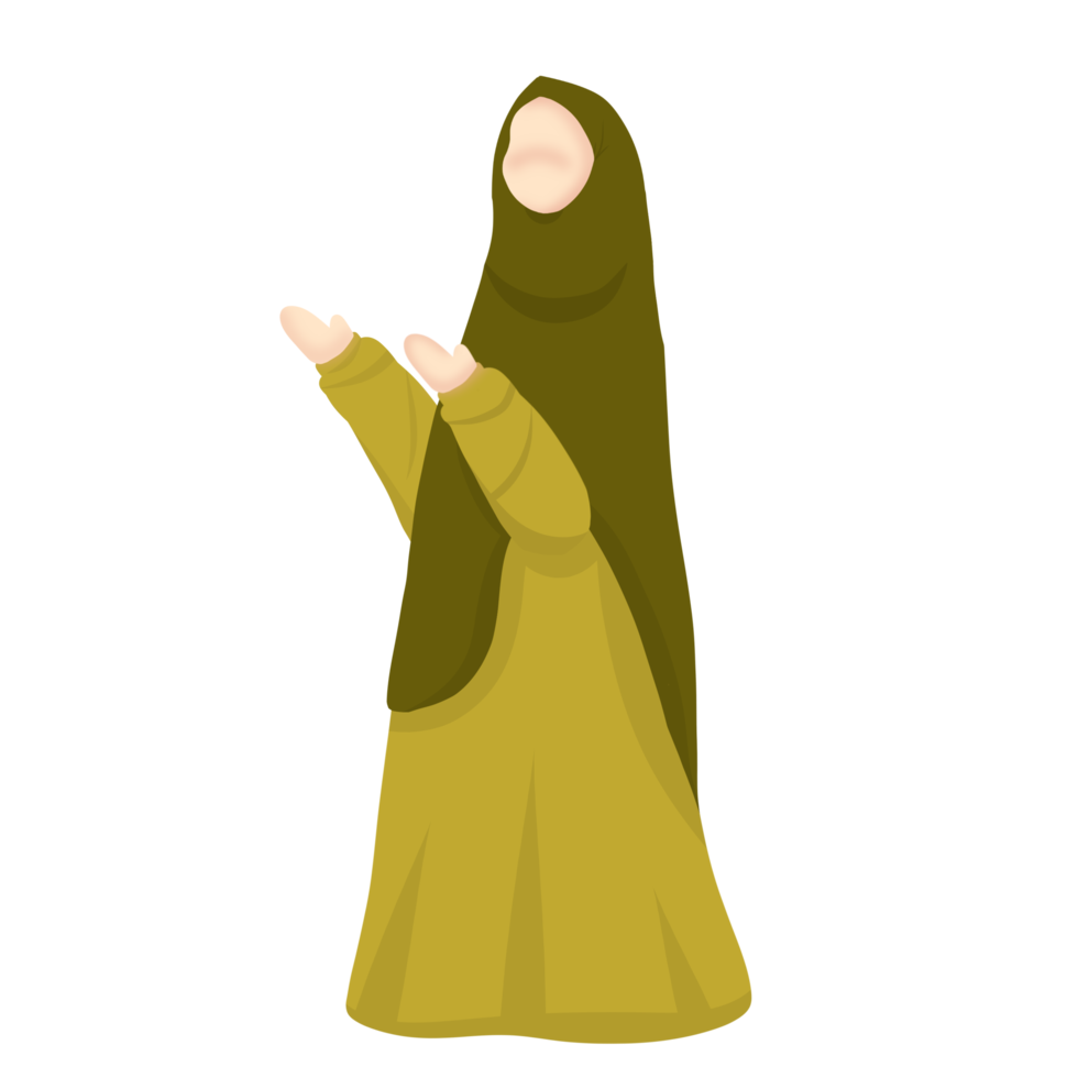 personagem muçulmano vestindo hijab png
