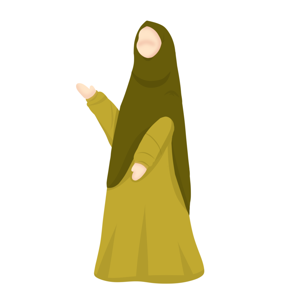 personagem muçulmano vestindo hijab png