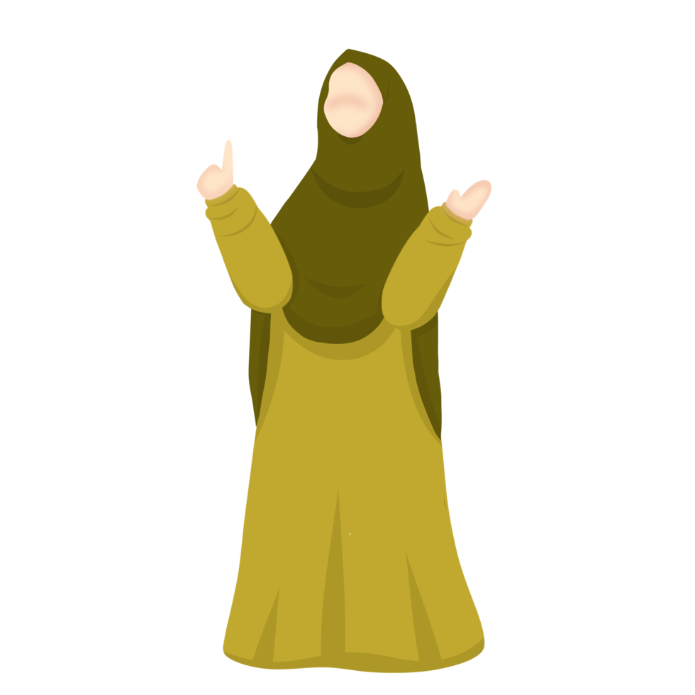 Muslim character wearing hijab png