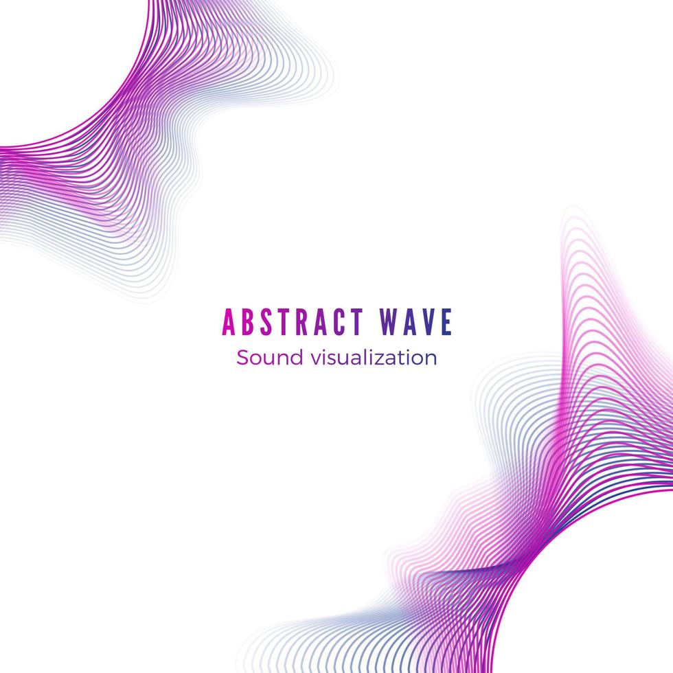 Abstract color radial sound wave. Music album cover. Digital music visualization. Audio equalizer isolated on white background. Vector