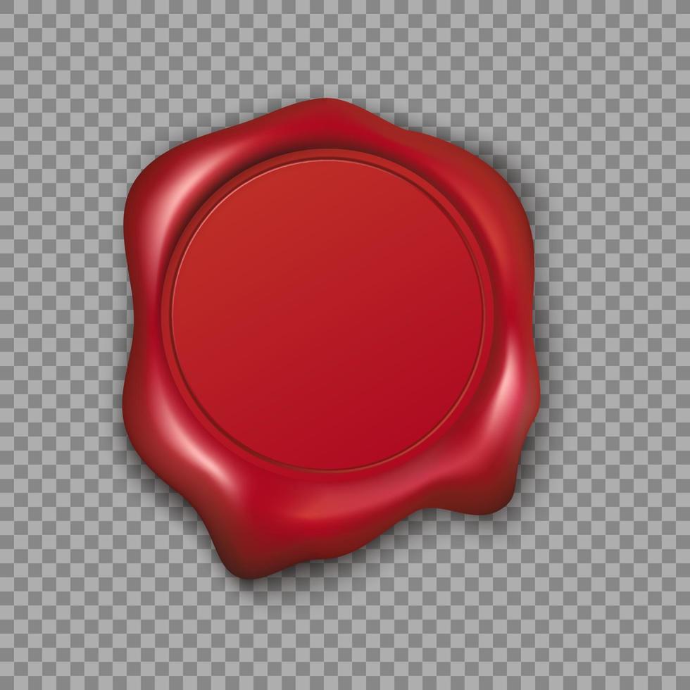 Red wax seal. Vector Illustration