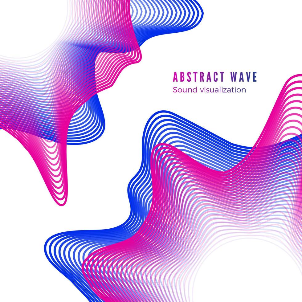 Abstract color music album cover. Digital sound wave visualization