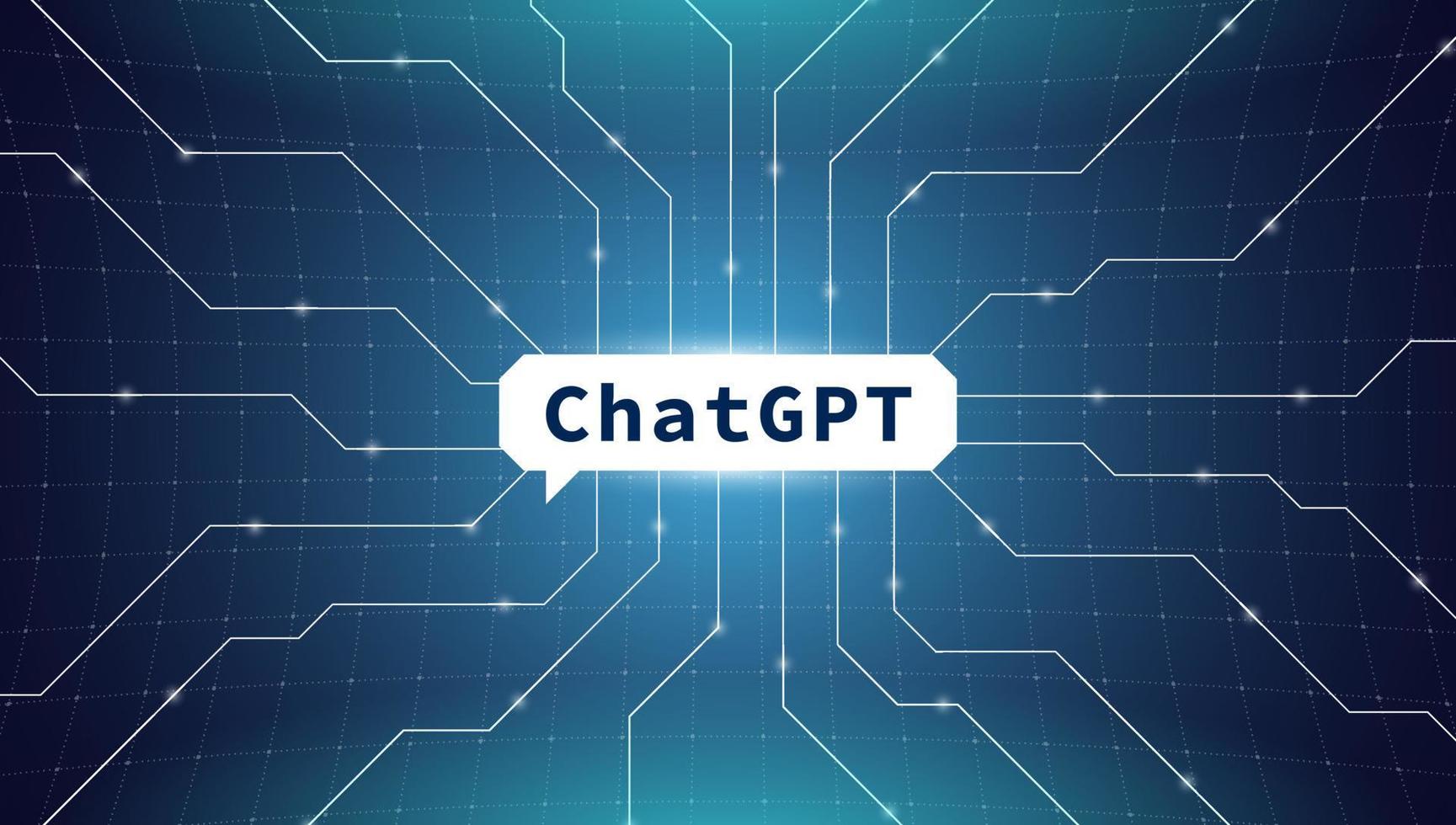 ChatGPT neural network natural language processing algorithm chat bot vector eps banner. OpenAI GPT chatbot technology. Artificial general intelligence concept