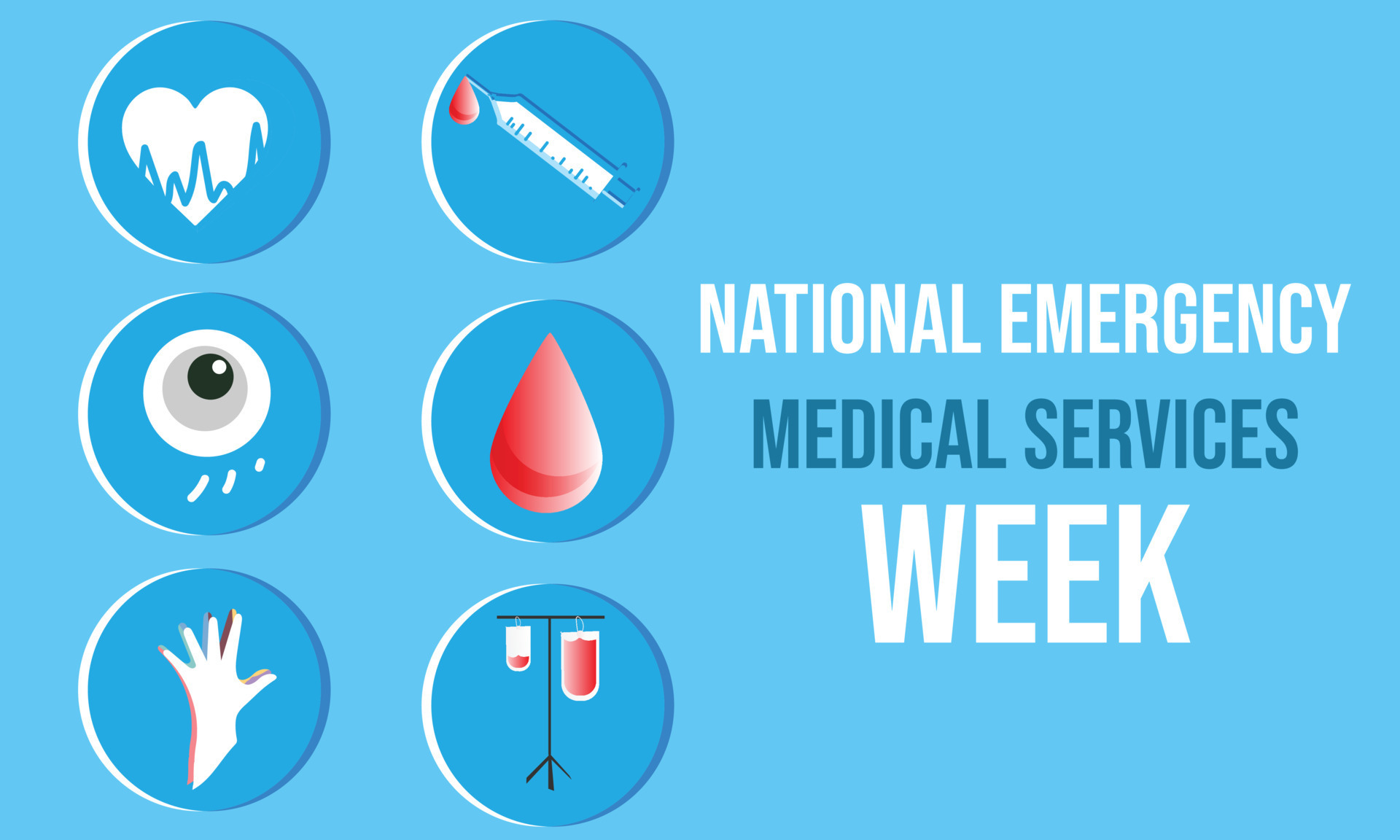 National Emergency medical services week May. Template for background