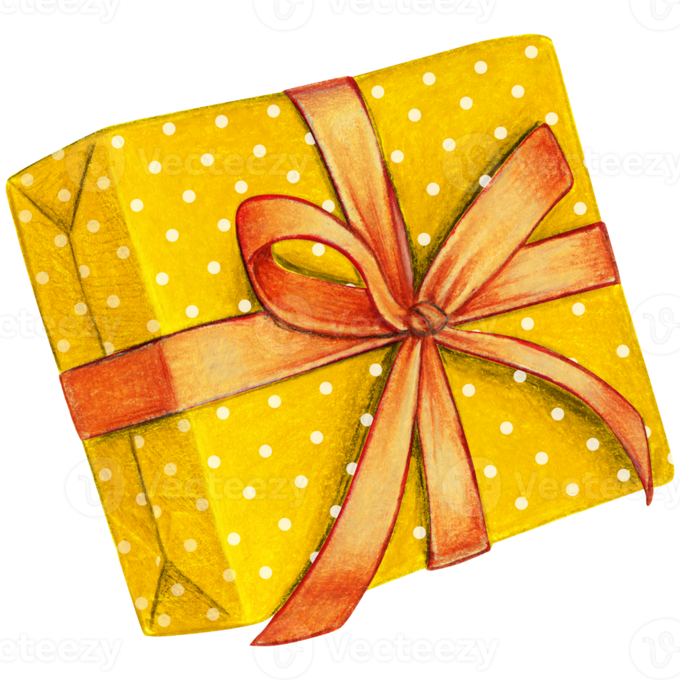 Watercolor hand drawn christmas gift png