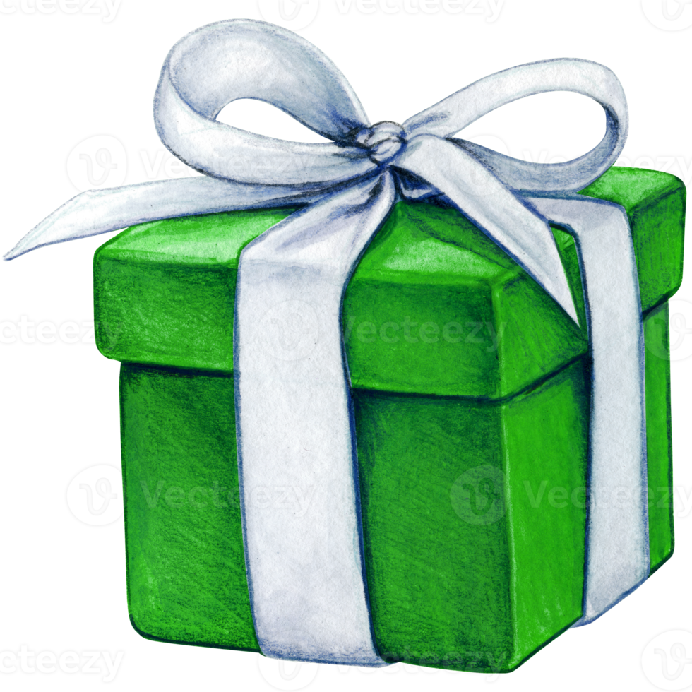 Watercolor hand drawn christmas gift png