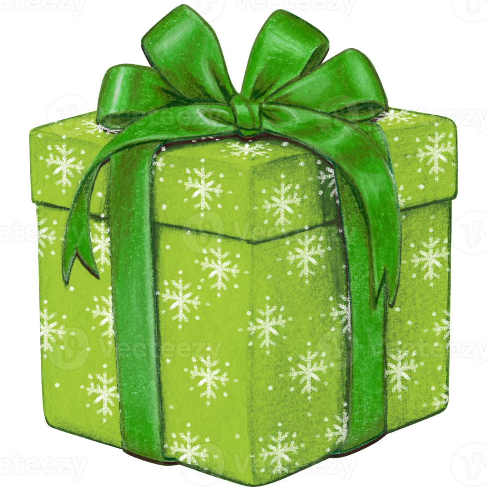 Watercolor hand drawn christmas gift png