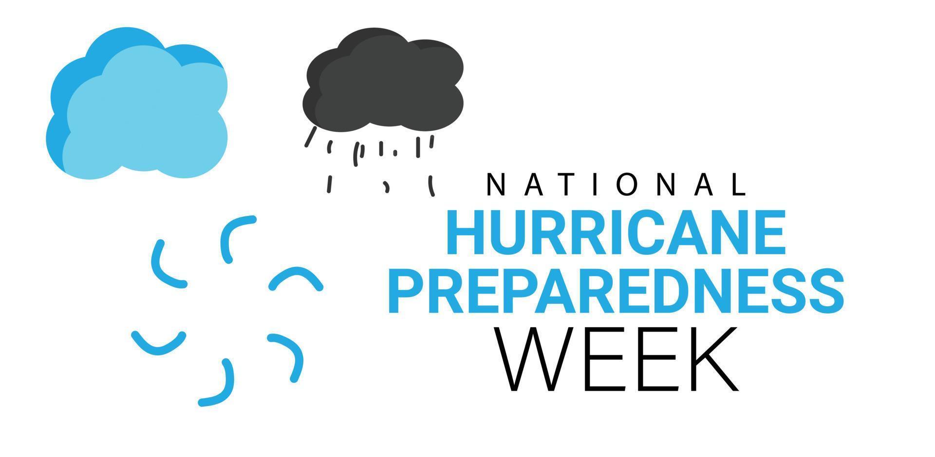 National Hurricane preparedness week may. Template for background, banner, card, poster. Vector illustration.