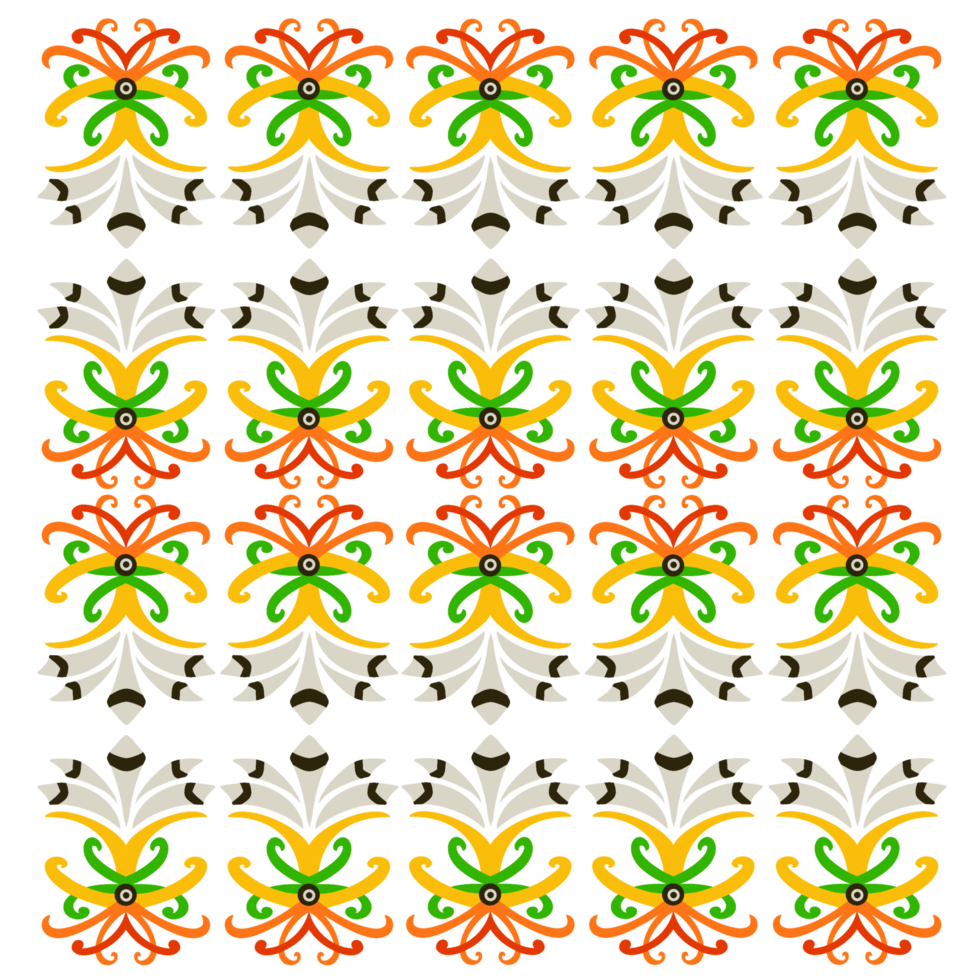 various forms of typical Kalimantan batik png