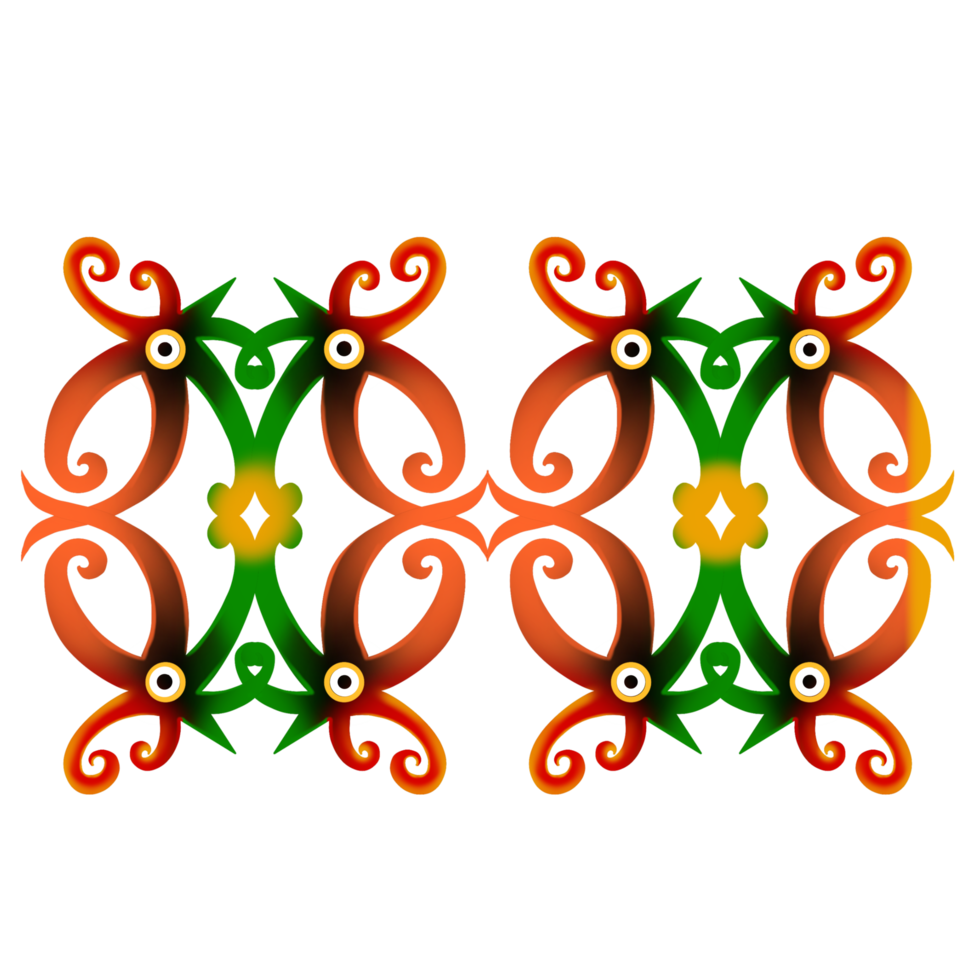 various forms of typical Kalimantan batik png