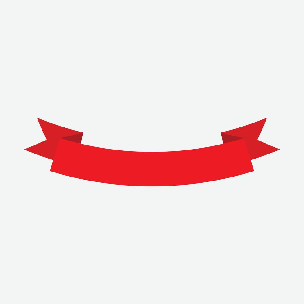eps10 vector red ribbon banner logo icon template isolated on grey