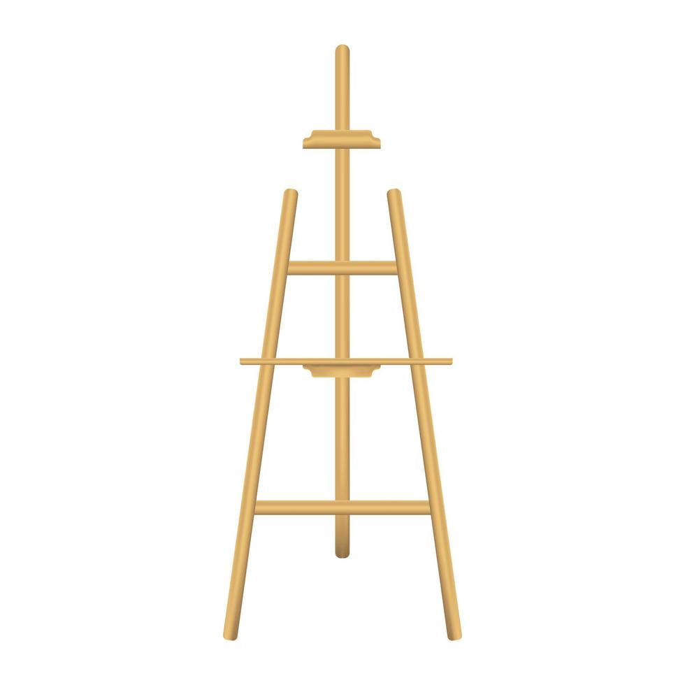 Wooden realistic easel, isolated on white background. Vector illustration